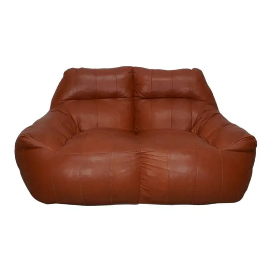 Vintage Patchwork Leather 2-seater Beanbag / Sofa In Style of De Sede