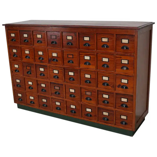 Dutch Industrial Pine Apothecary / Workshop Cabinet, circa 1930s