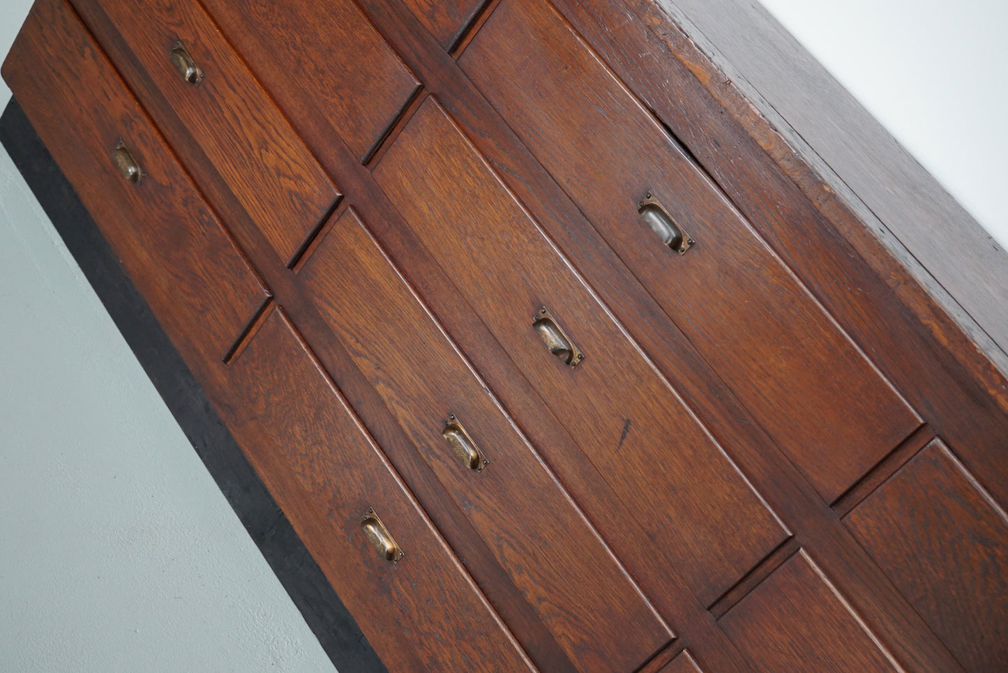 Vintage Dutch Oak Apothecary Cabinet or Filing Cabinet, 1950s