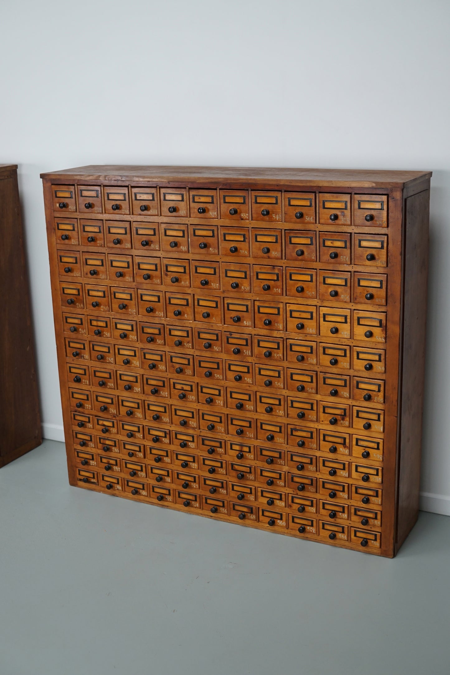 Dutch Industrial Pine Apothecary / Workshop Cabinet, circa 1930s