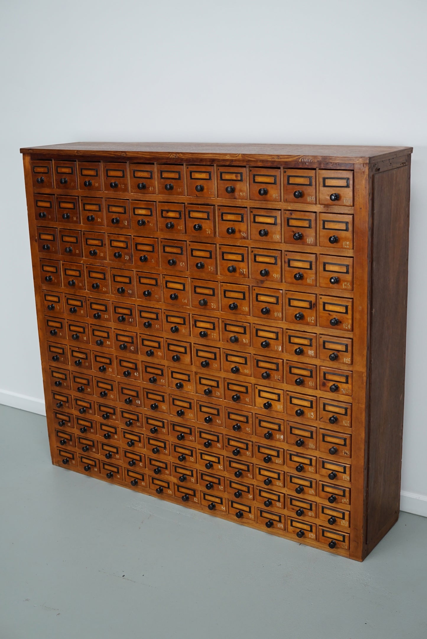 Dutch Industrial Pine Apothecary / Workshop Cabinet, circa 1930s