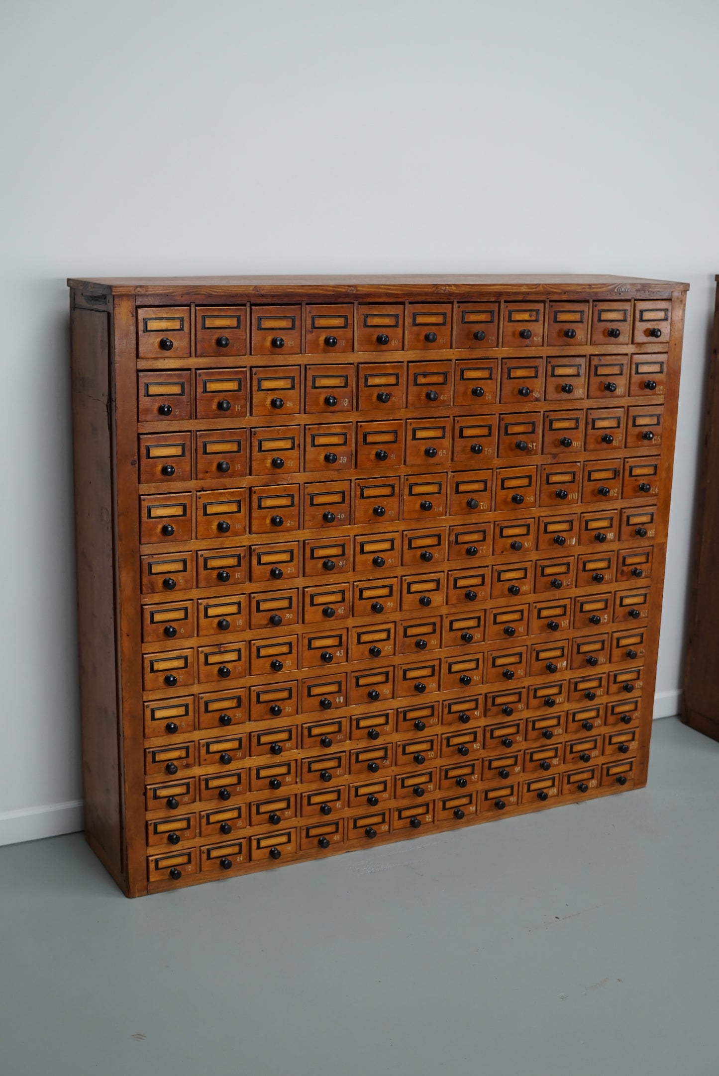 Dutch Industrial Pine Apothecary / Workshop Cabinet, circa 1930s