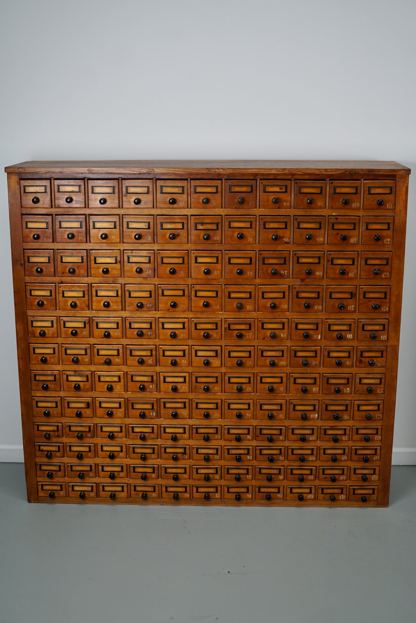 Dutch Industrial Pine Apothecary / Workshop Cabinet, circa 1930s