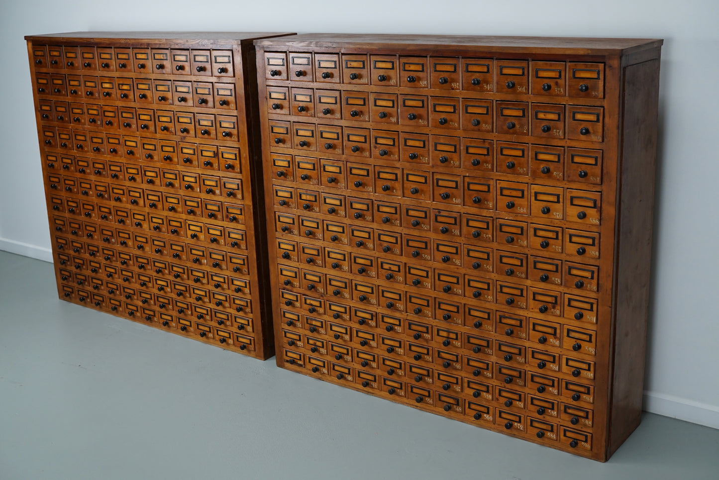 Dutch Industrial Pine Apothecary / Workshop Cabinet, circa 1930s