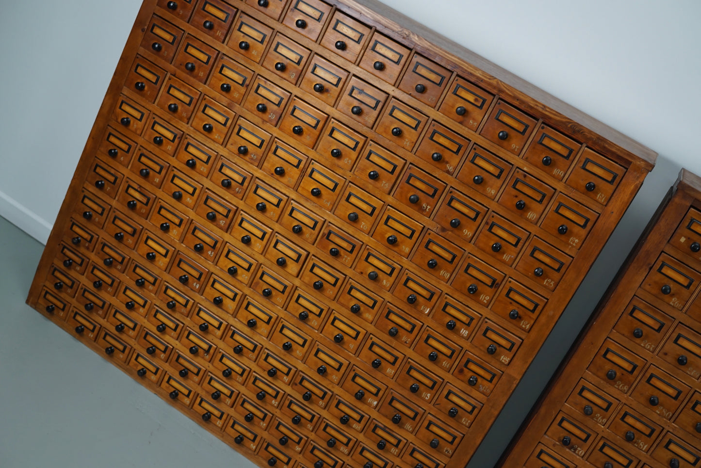 Dutch Industrial Pine Apothecary / Workshop Cabinet, circa 1930s