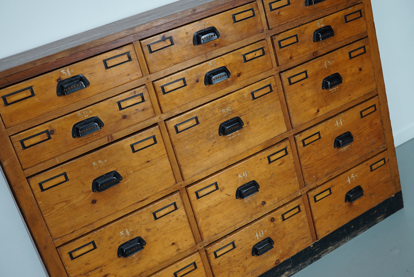 Dutch Industrial Pine Apothecary / Workshop Cabinet, circa 1930s