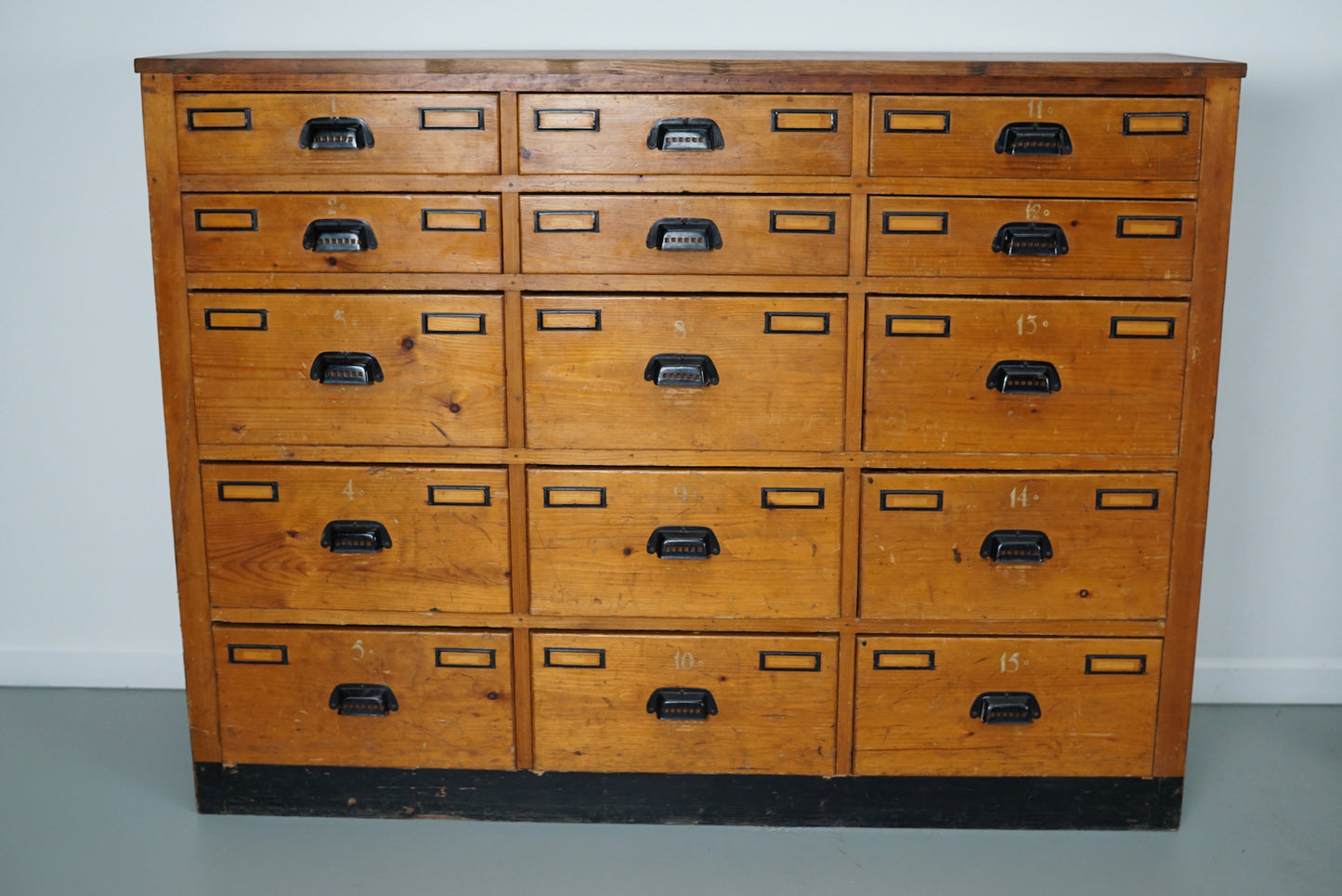 Dutch Industrial Pine Apothecary / Workshop Cabinet, circa 1930s