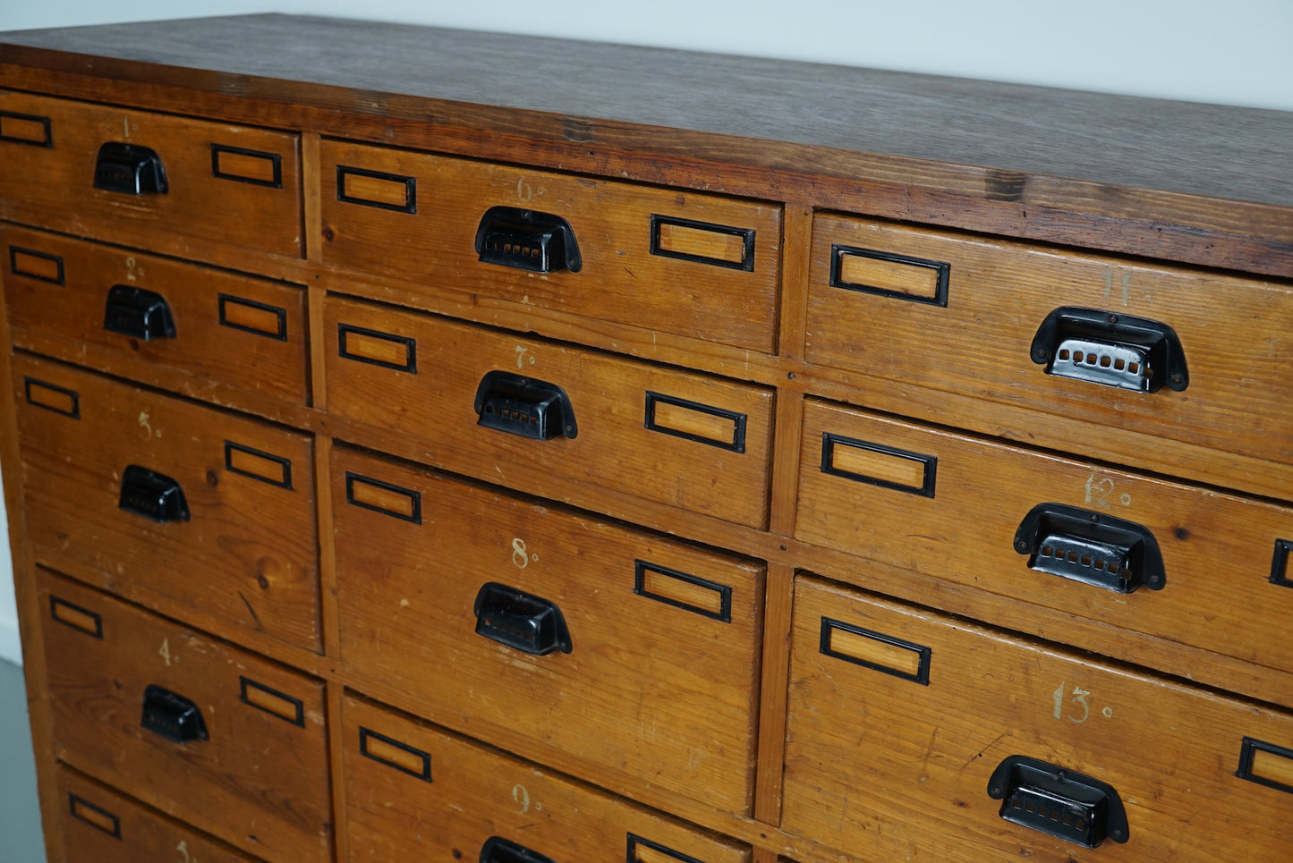 Dutch Industrial Pine Apothecary / Workshop Cabinet, circa 1930s