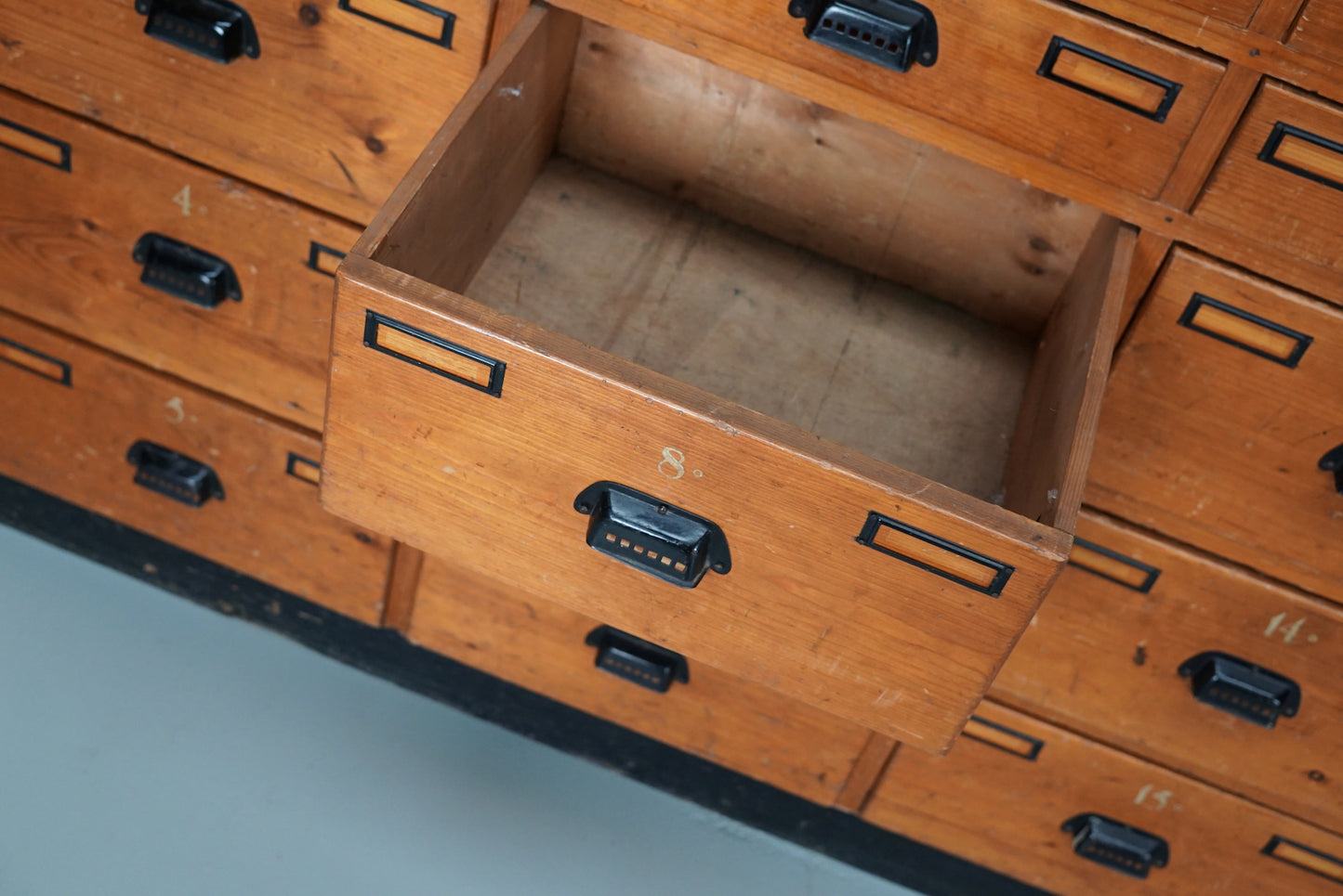 Dutch Industrial Pine Apothecary / Workshop Cabinet, circa 1930s