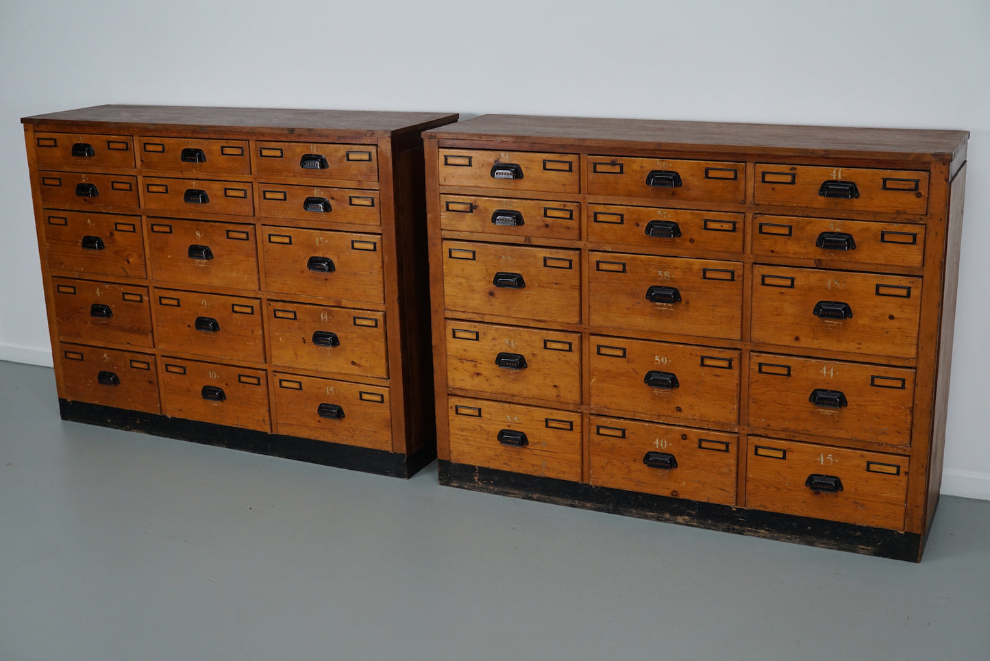 Dutch Industrial Pine Apothecary / Workshop Cabinet, circa 1930s