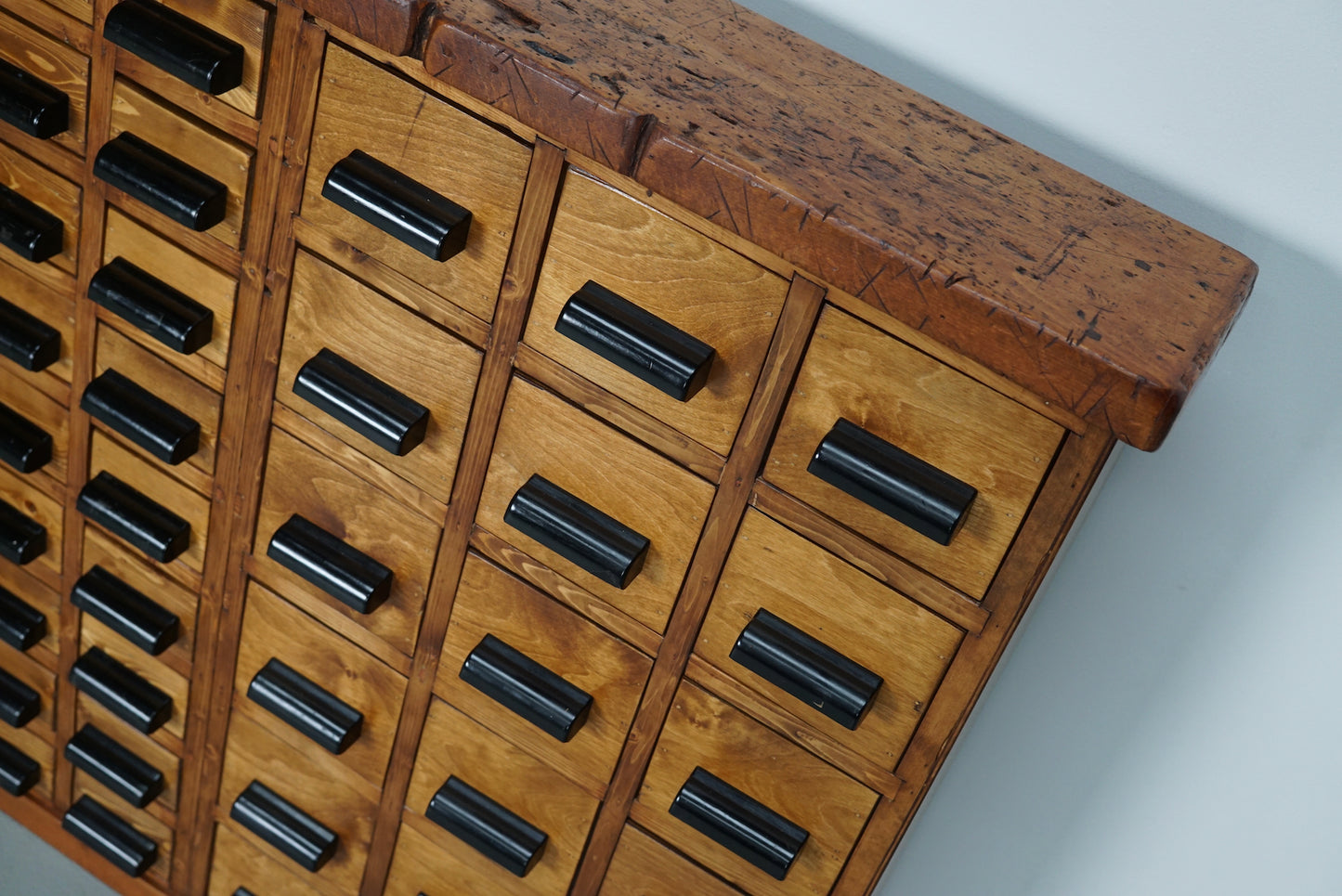 Dutch Beech / Pine Industrial Apothecary / Workshop Cabinet, circa 1950s