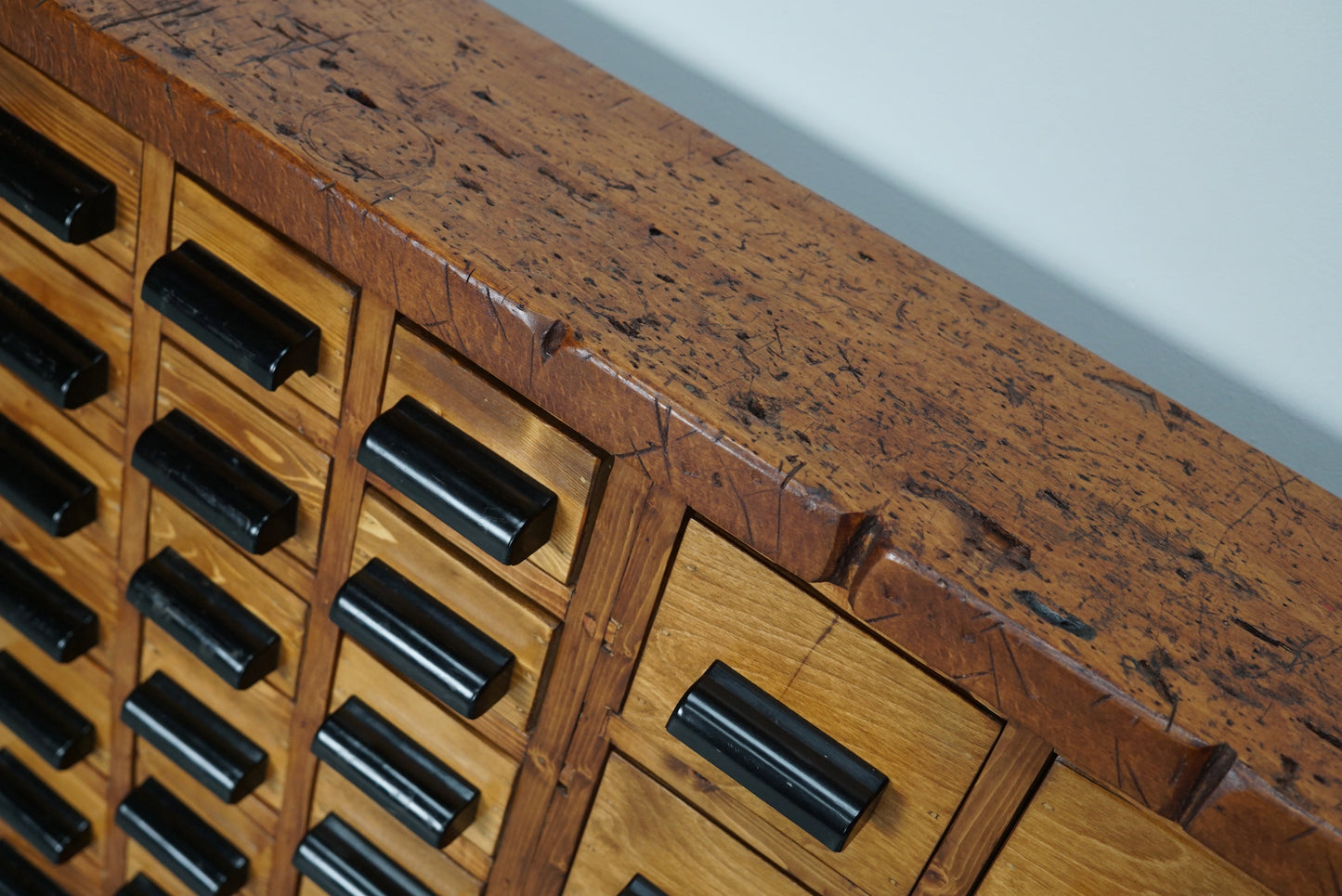 Dutch Beech / Pine Industrial Apothecary / Workshop Cabinet, circa 1950s