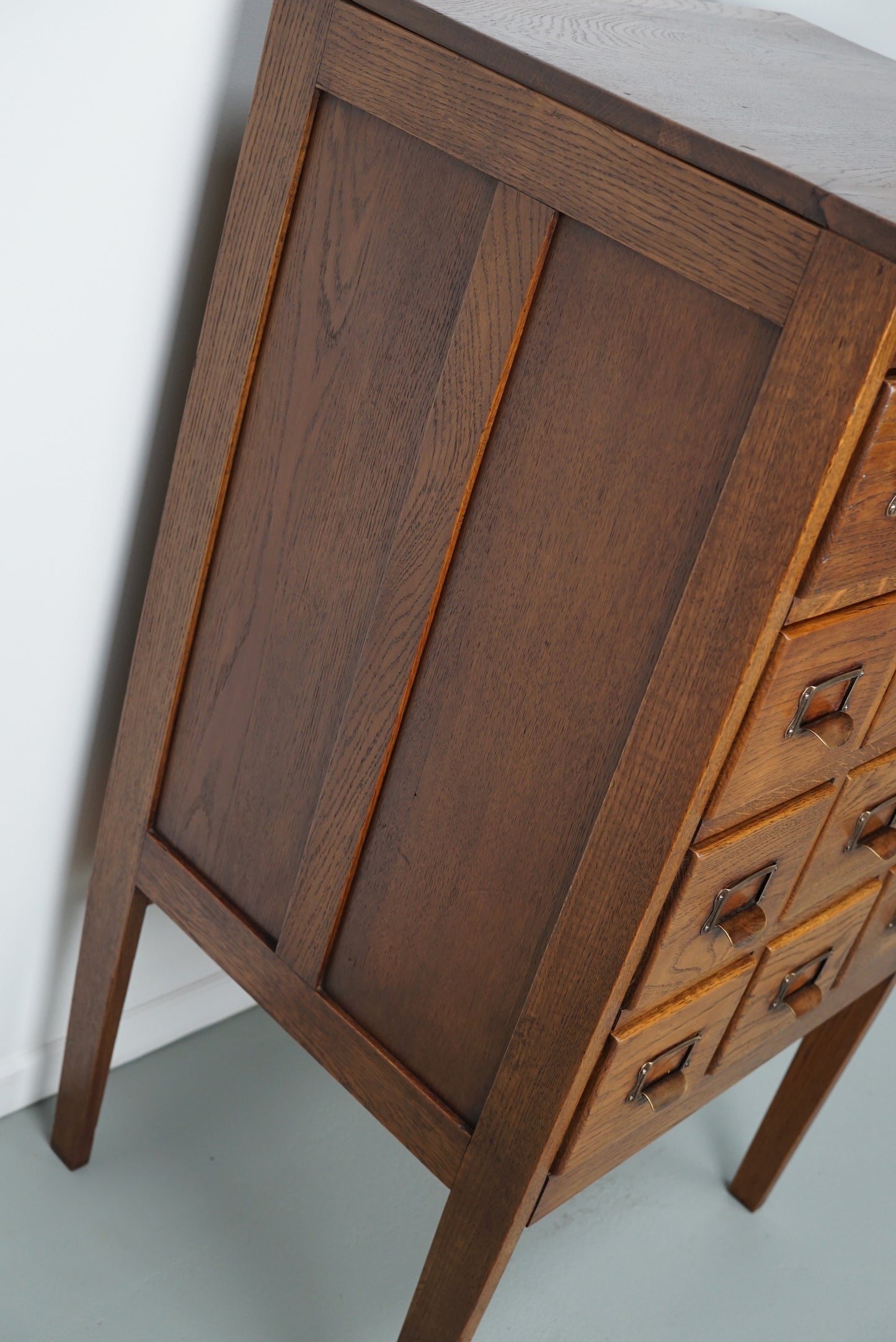 Antique Dutch Oak Apothecary Cabinet or Filing Cabinet, 1930s