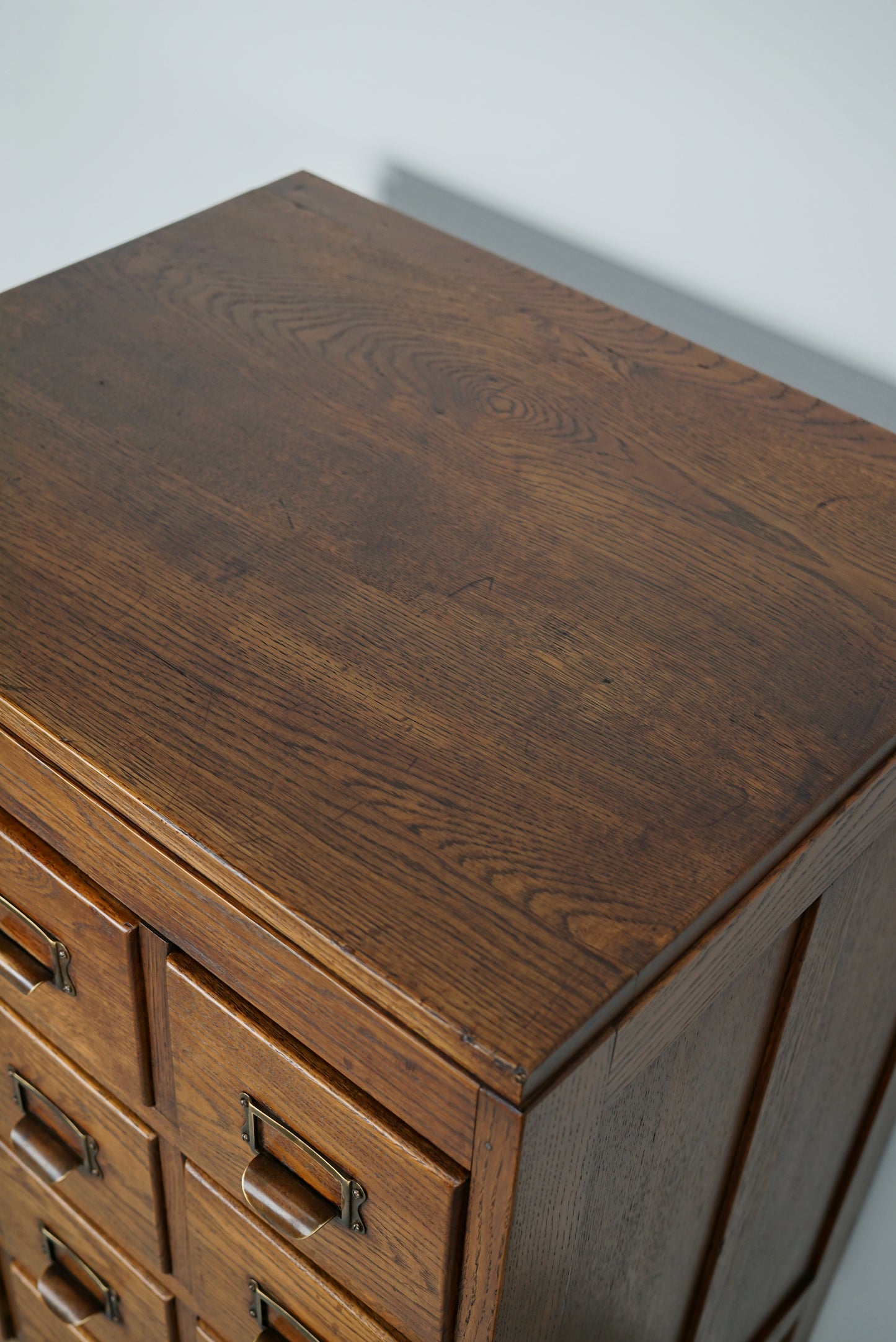 Antique Dutch Oak Apothecary Cabinet or Filing Cabinet, 1930s