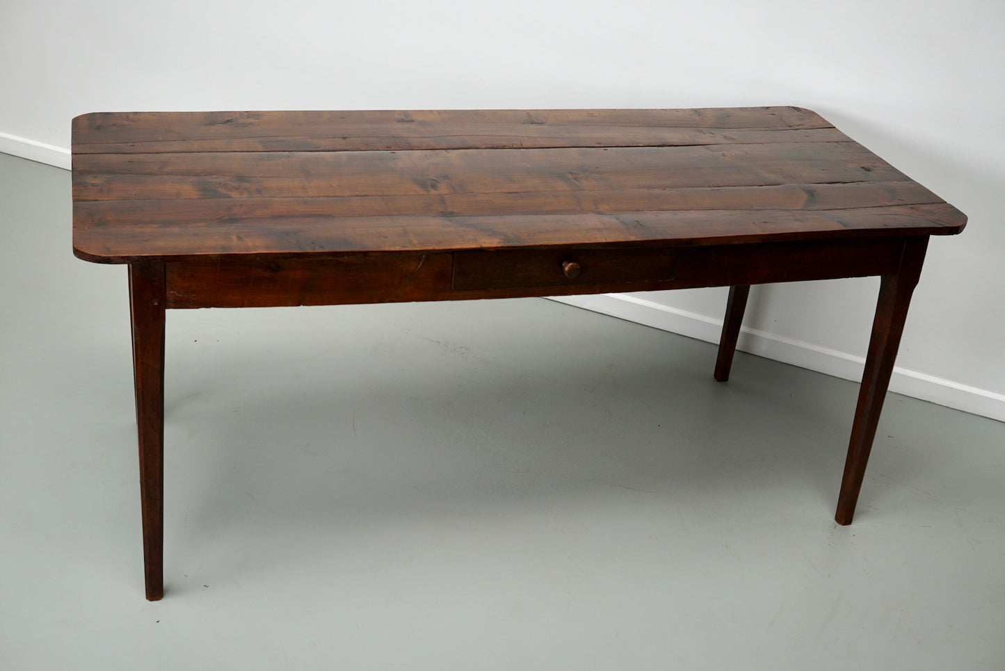 Antique Fruitwood 19th Century French Rustic Farmhouse Dining Table