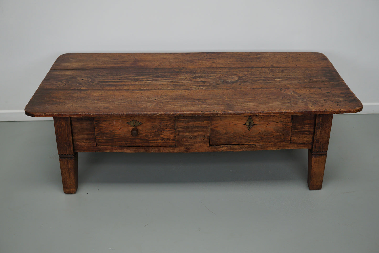 French 19th Century Farmhouse Rustic Pine Coffee Table