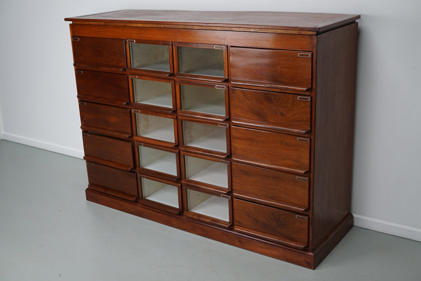 Vintage Dutch Oak / Mahogany Haberdashery Shop Cabinet, 1930s