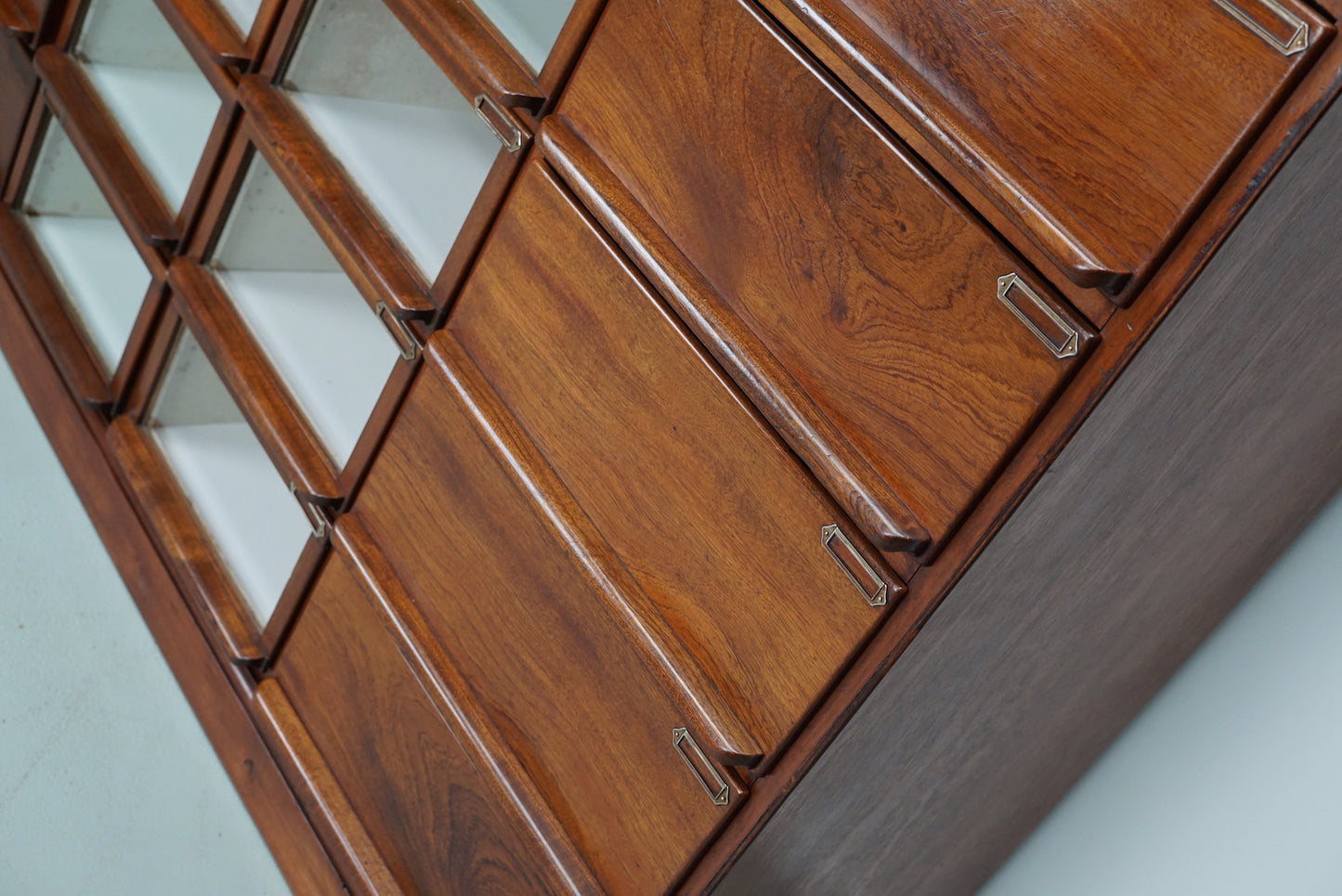 Vintage Dutch Oak / Mahogany Haberdashery Shop Cabinet, 1930s