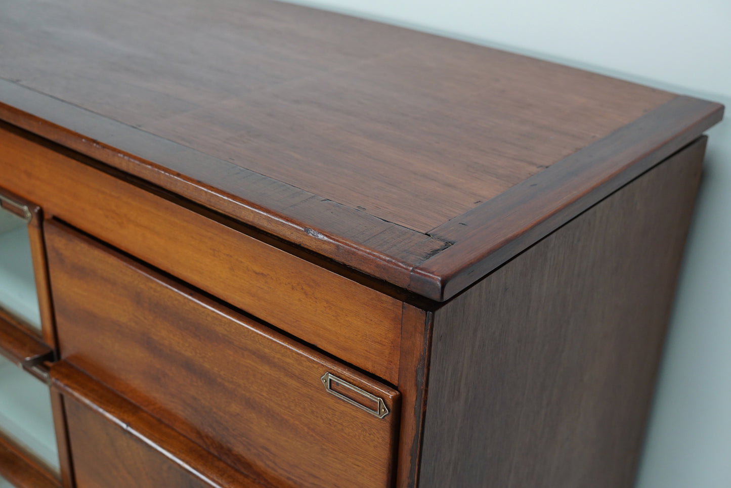 Vintage Dutch Oak / Mahogany Haberdashery Shop Cabinet, 1930s