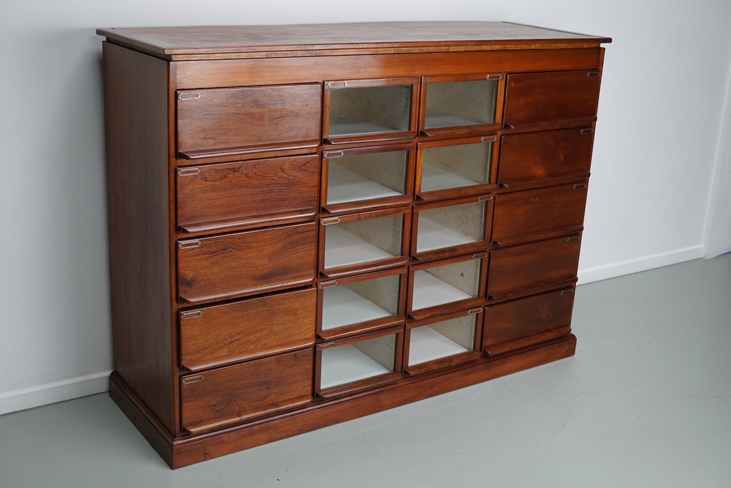 Vintage Dutch Oak / Mahogany Haberdashery Shop Cabinet, 1930s