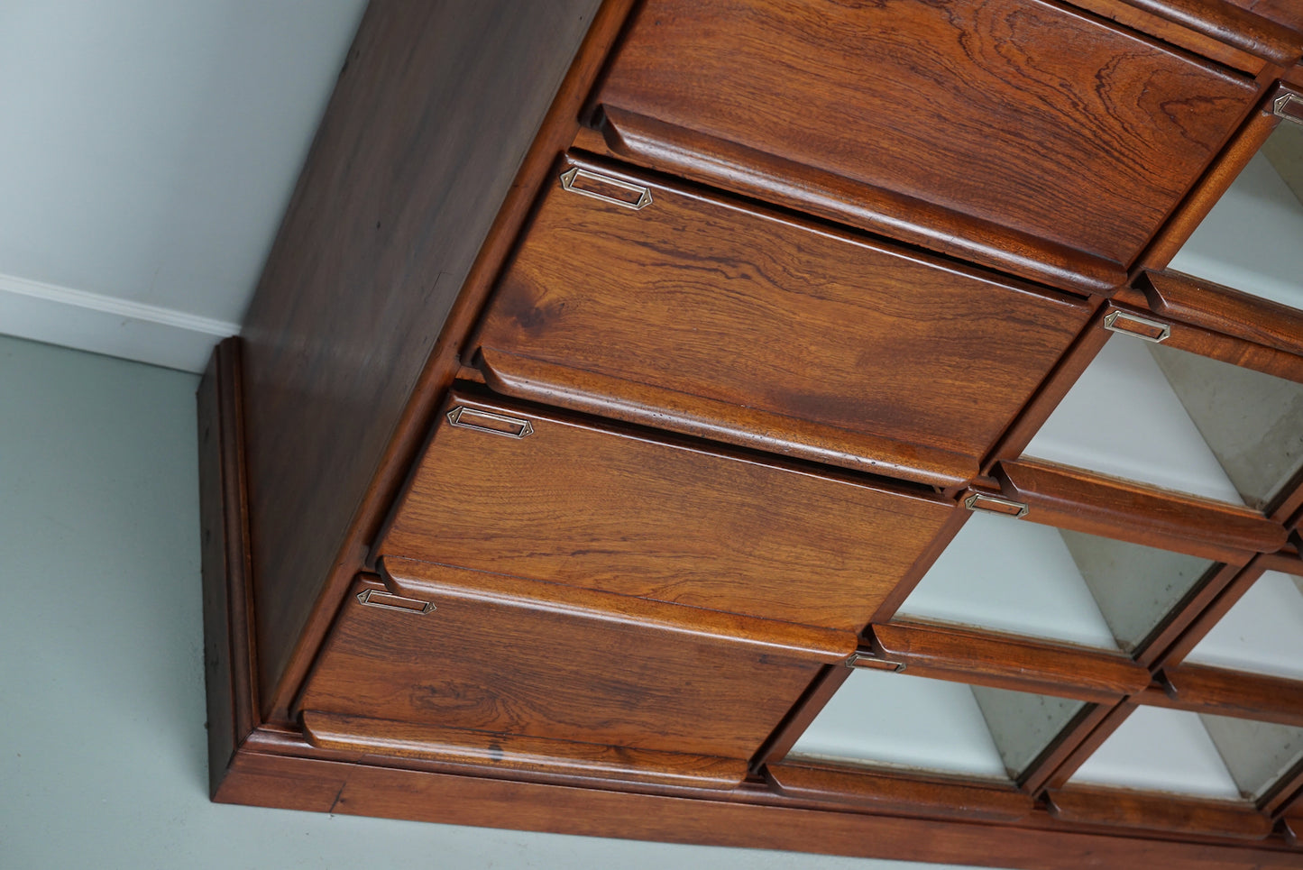 Vintage Dutch Oak / Mahogany Haberdashery Shop Cabinet, 1930s