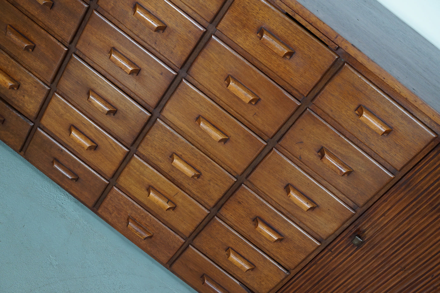 Vintage Mid-Century Dutch Mahogany Shop / Apothecary Cabinet