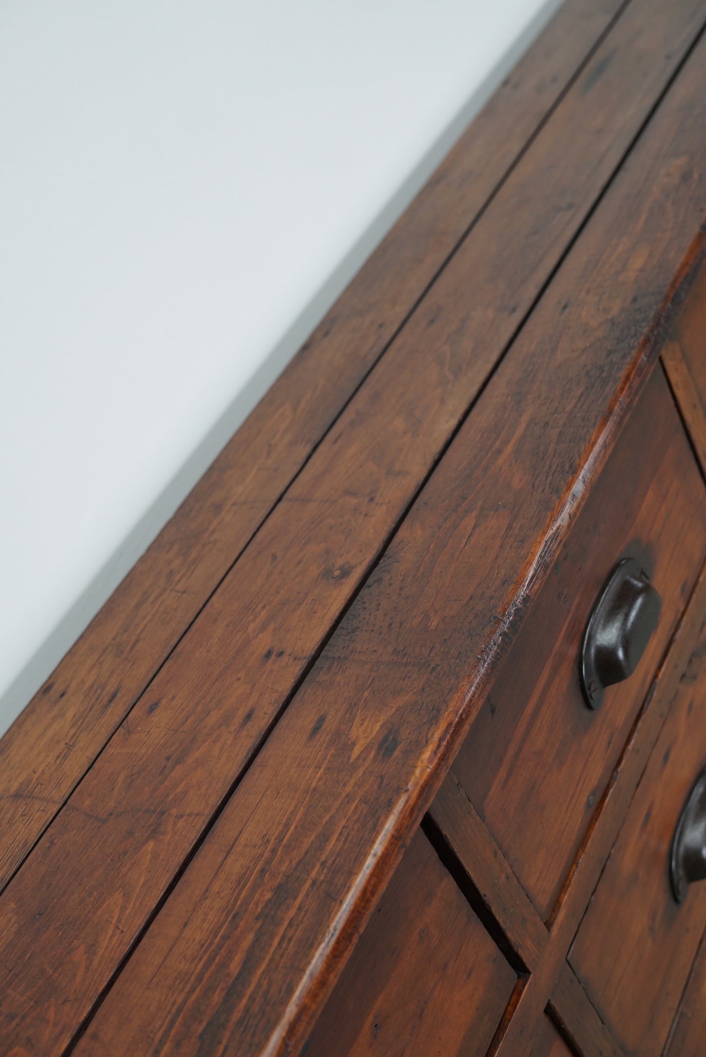 Large Antique French Pine Apothecary Cabinet, Early 20th Century