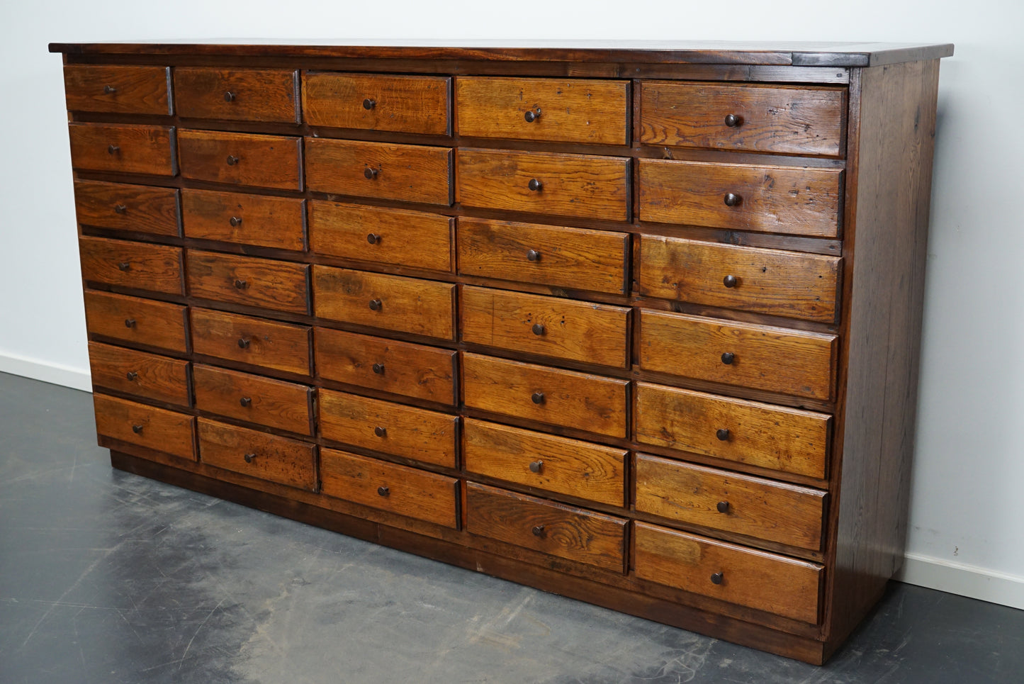 Very Large Antique French Oak Apothecary Cabinet, Early 20th Century