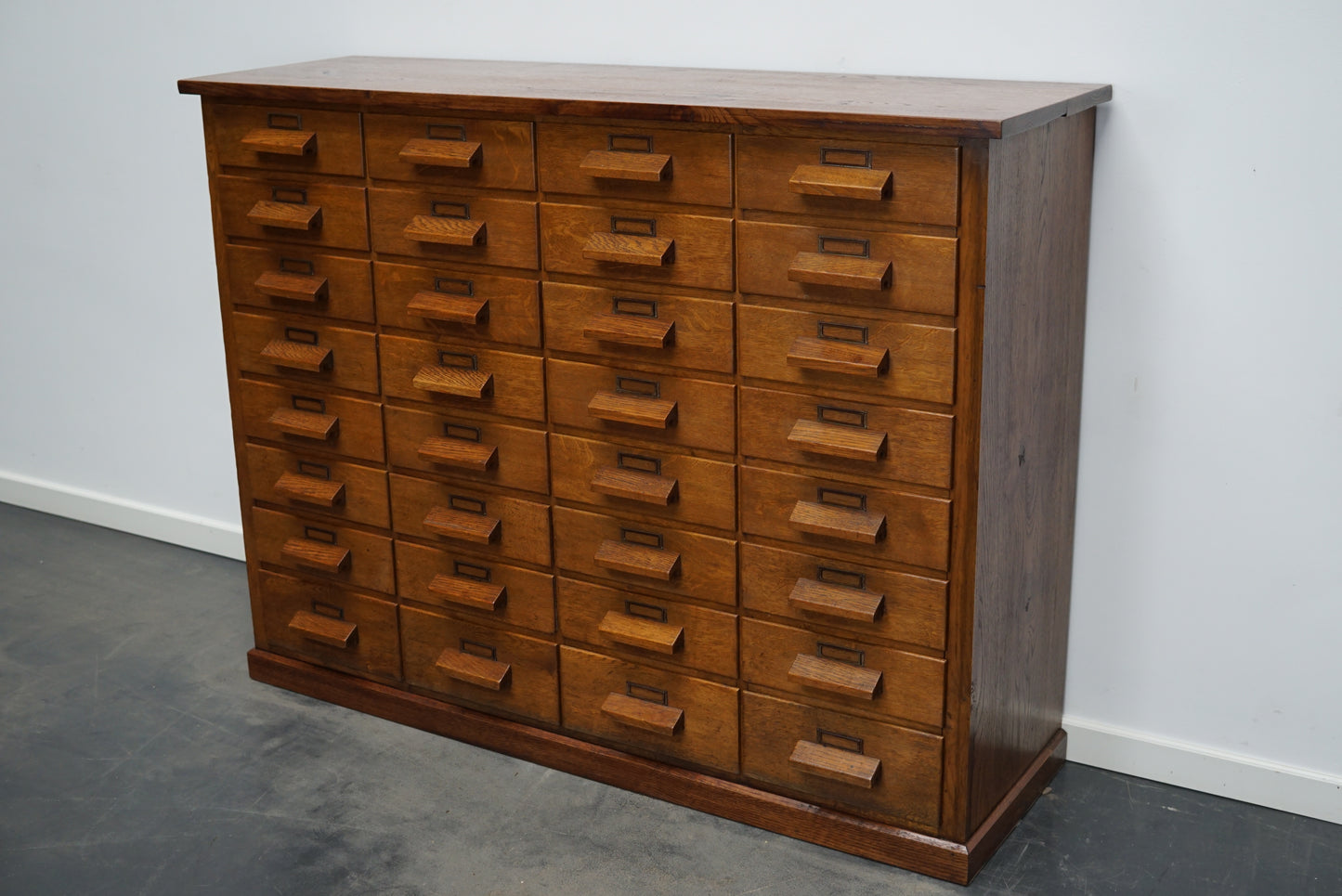 German Oak Apothecary Cabinet or Bank of Drawers, Mid-20th Century