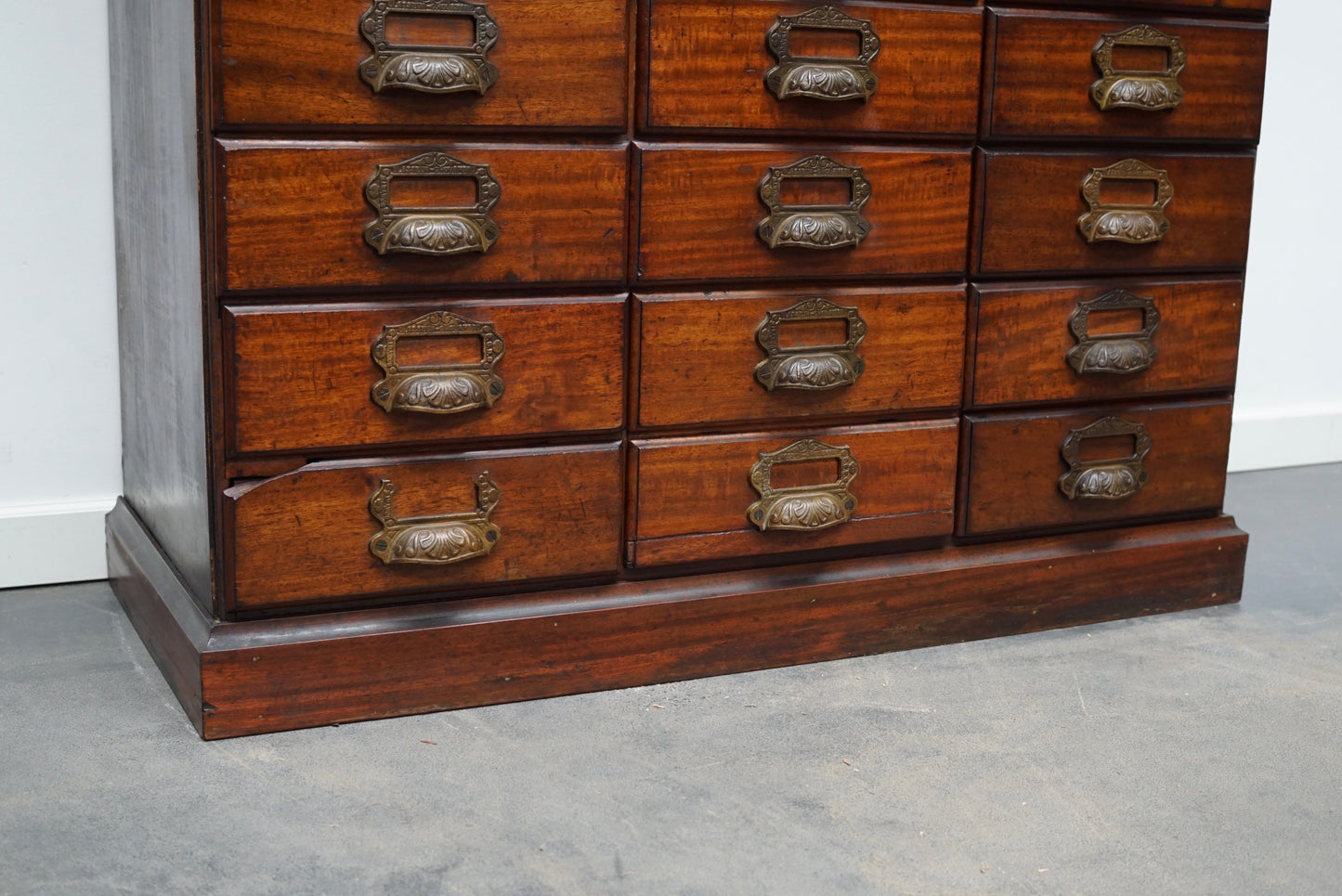 Antique French Mahogany Filing / Apothecary Cabinet by Chouanard, Ca 1900