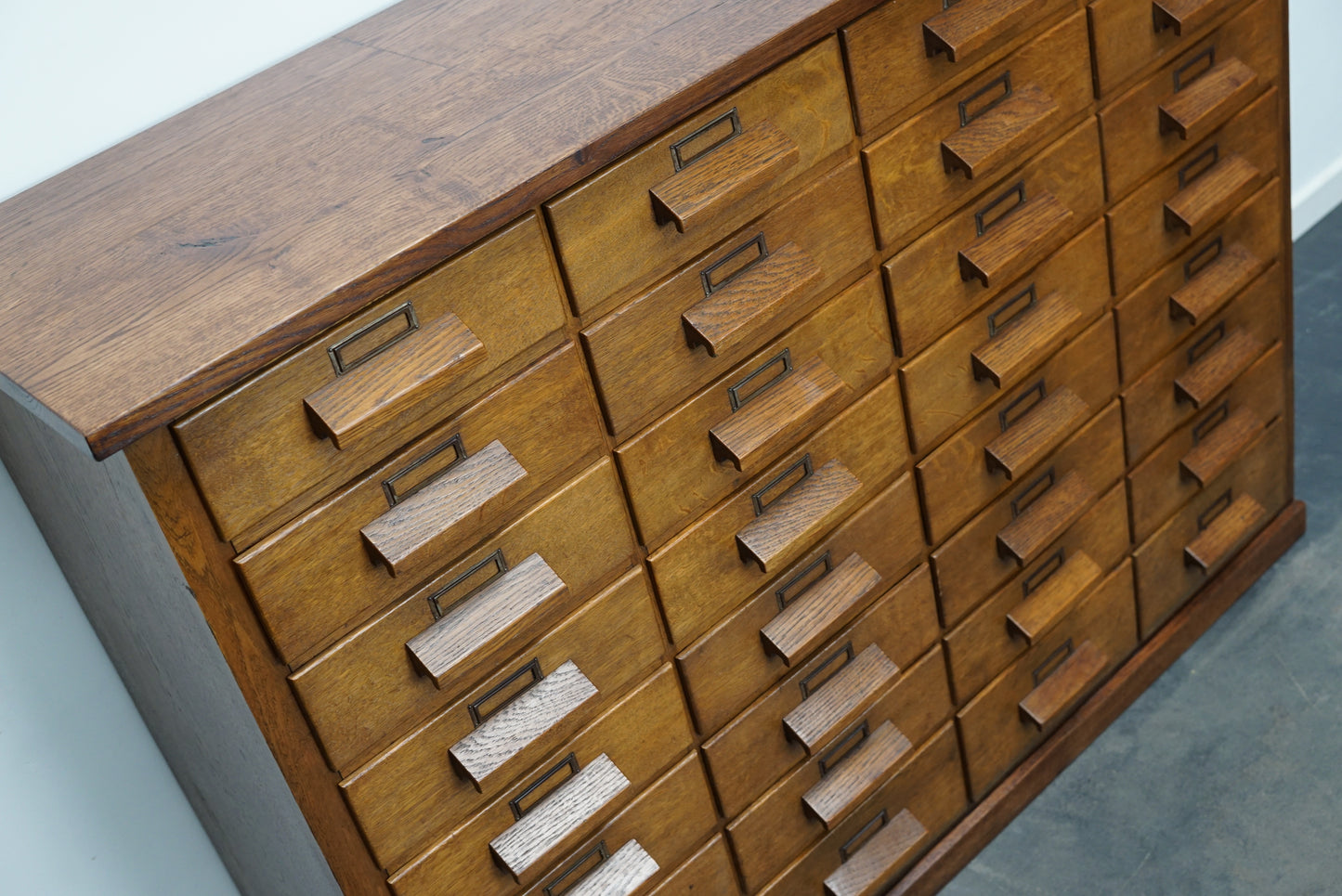 German Oak Apothecary Cabinet or Bank of Drawers, Mid-20th Century