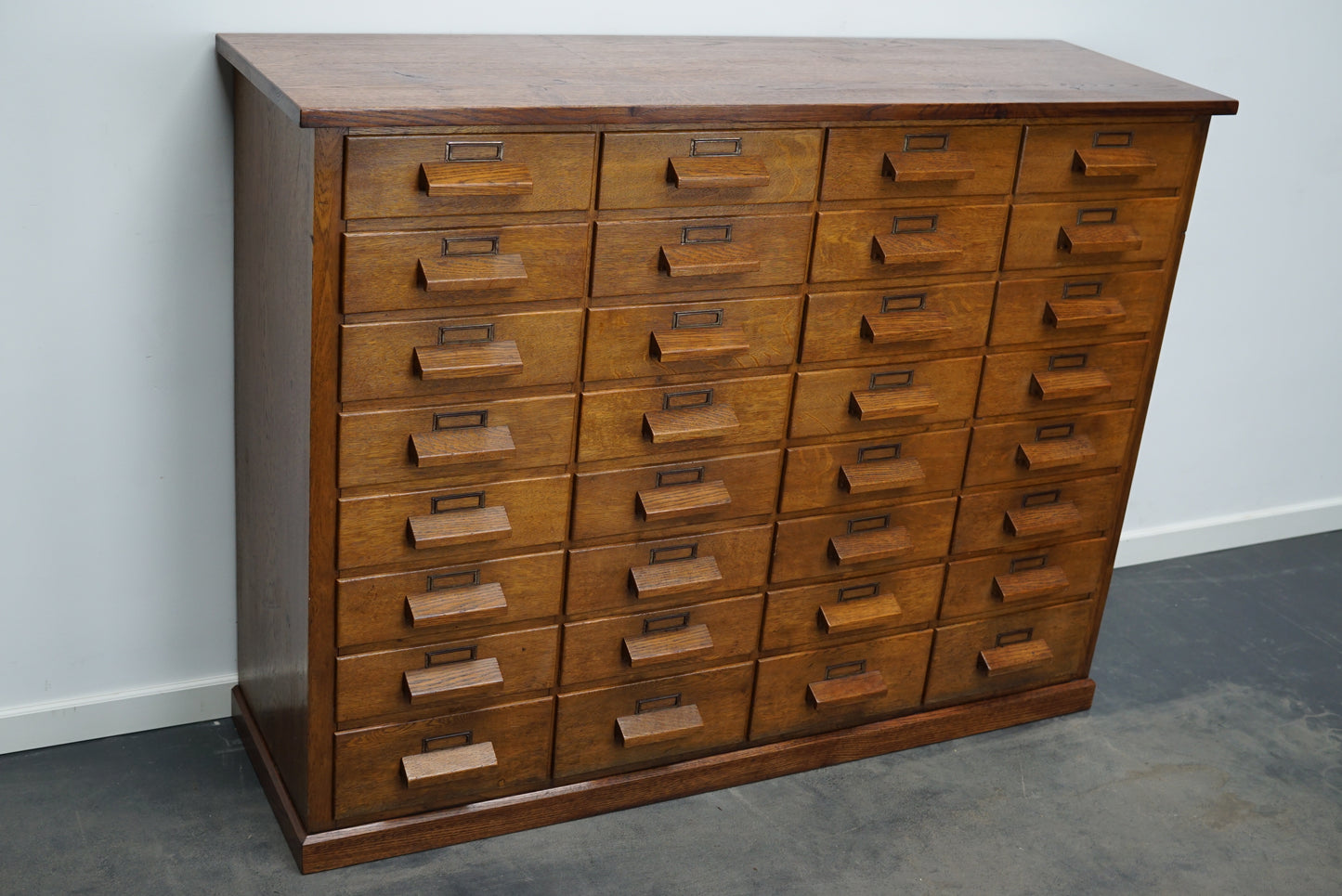 German Oak Apothecary Cabinet or Bank of Drawers, Mid-20th Century