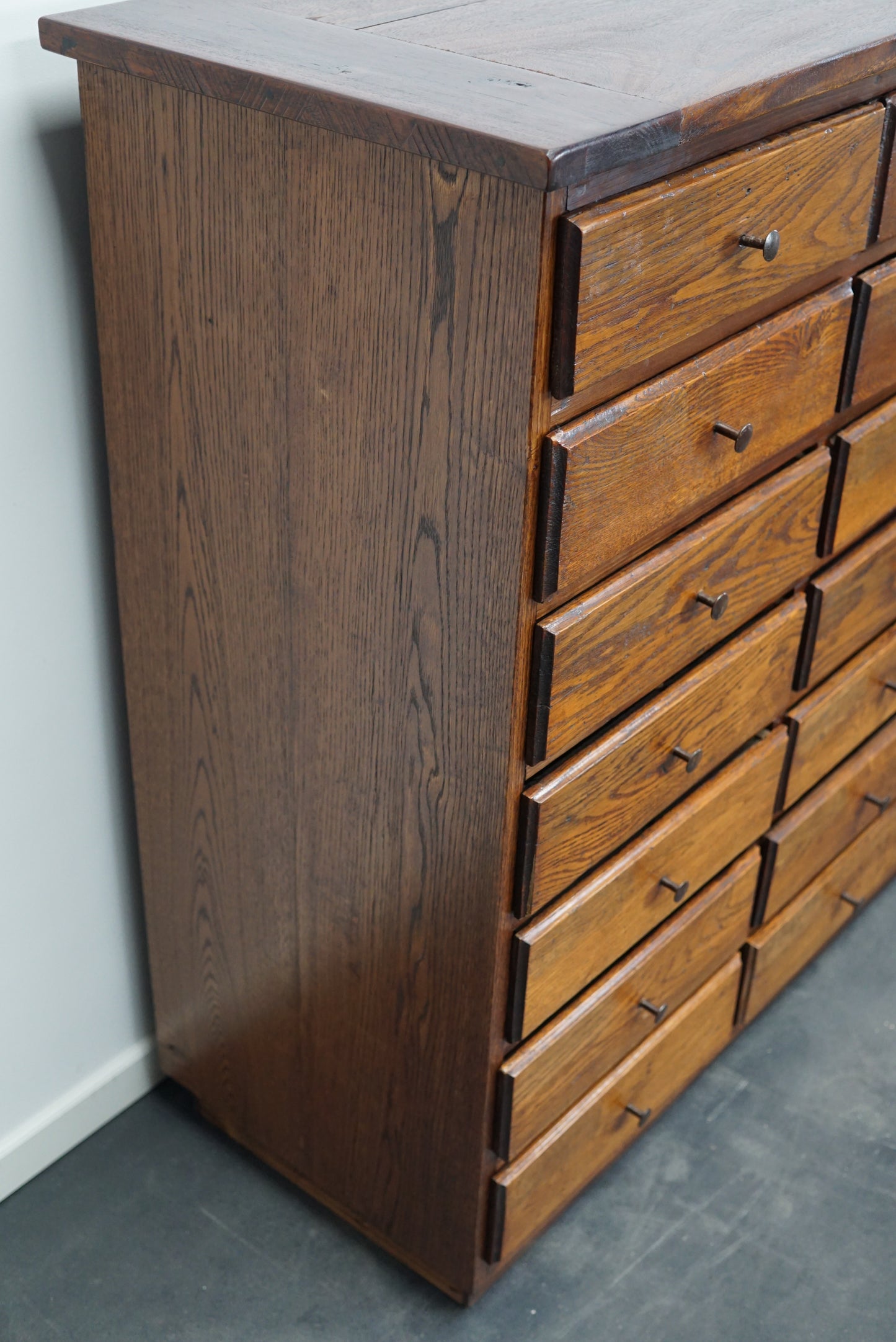 Very Large Antique French Oak Apothecary Cabinet, Early 20th Century