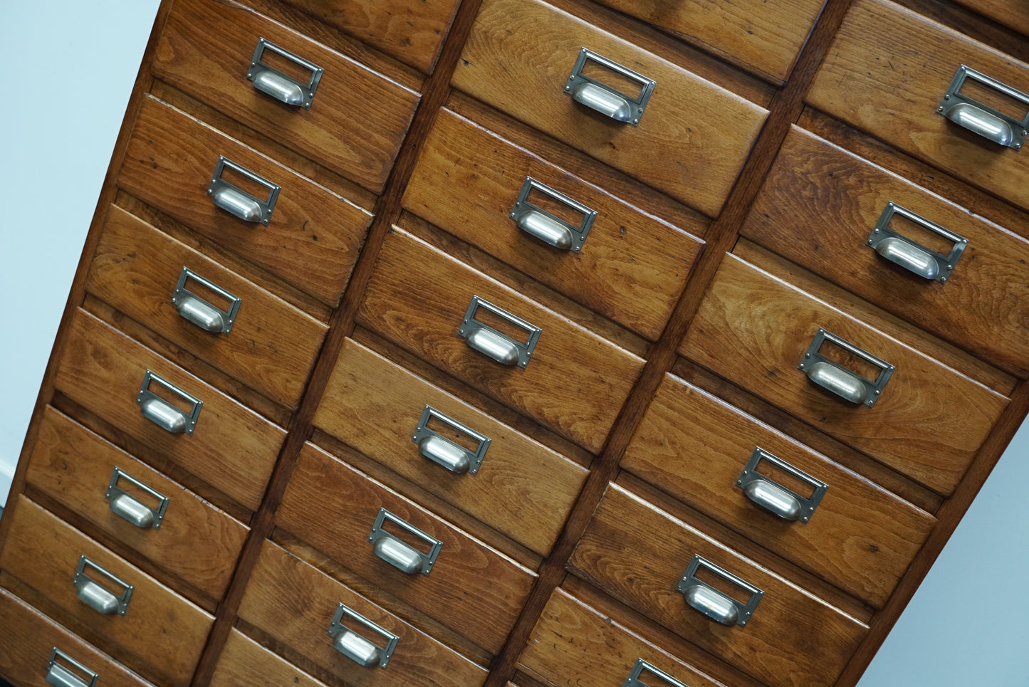 Dutch Beech Apothecary / Filing Cabinet, 1950s