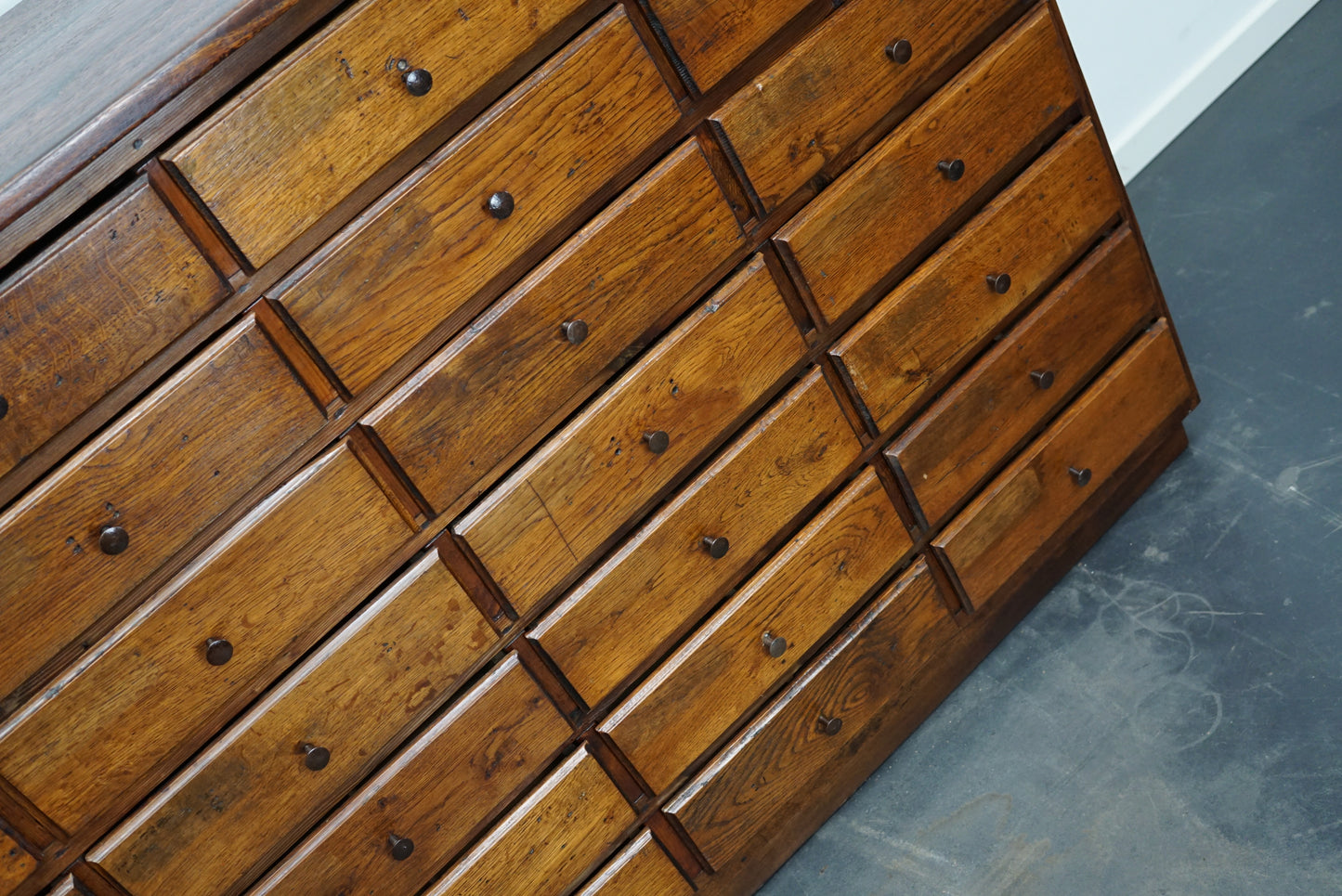 Very Large Antique French Oak Apothecary Cabinet, Early 20th Century