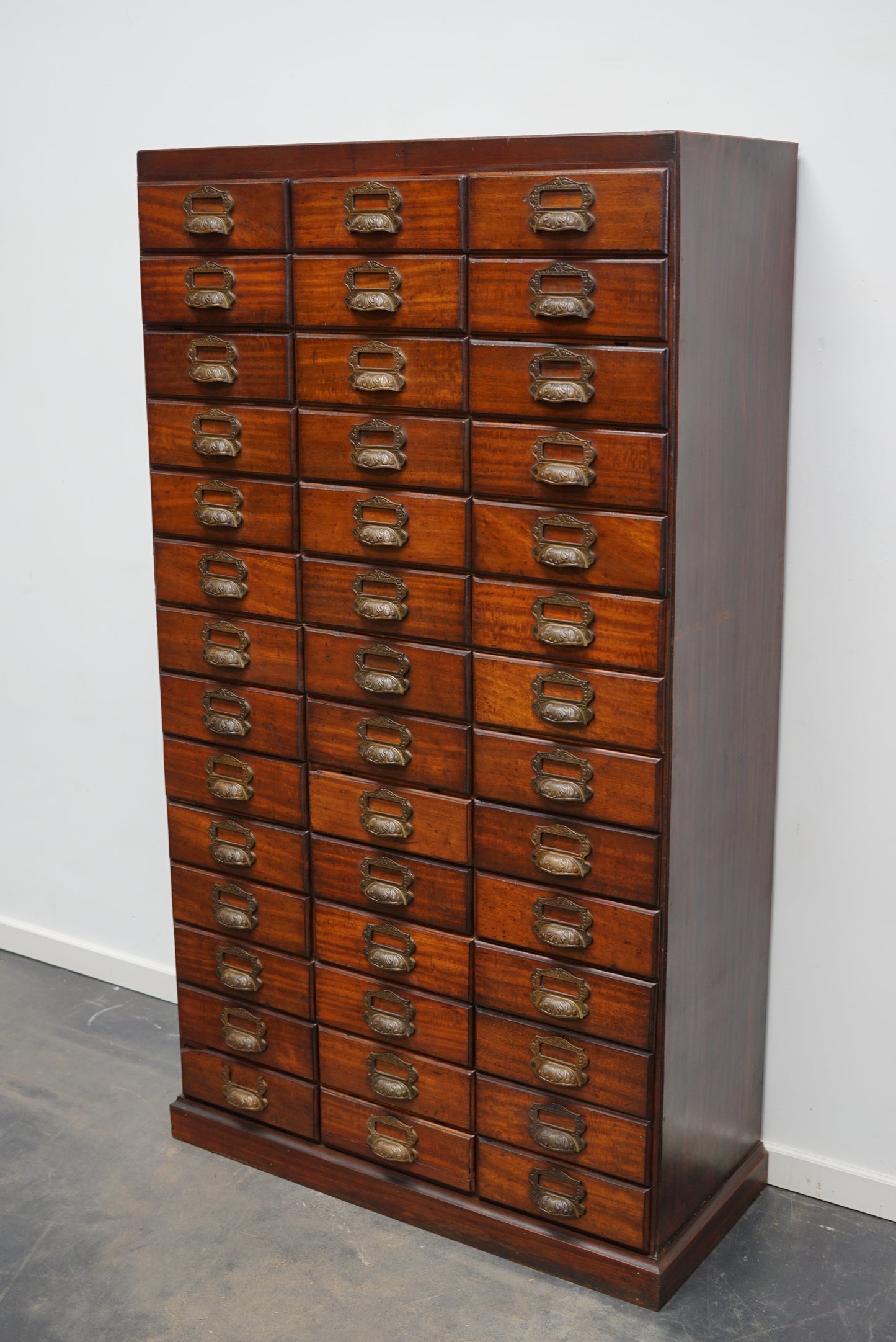 Antique French Mahogany Filing / Apothecary Cabinet by Chouanard, Ca 1900