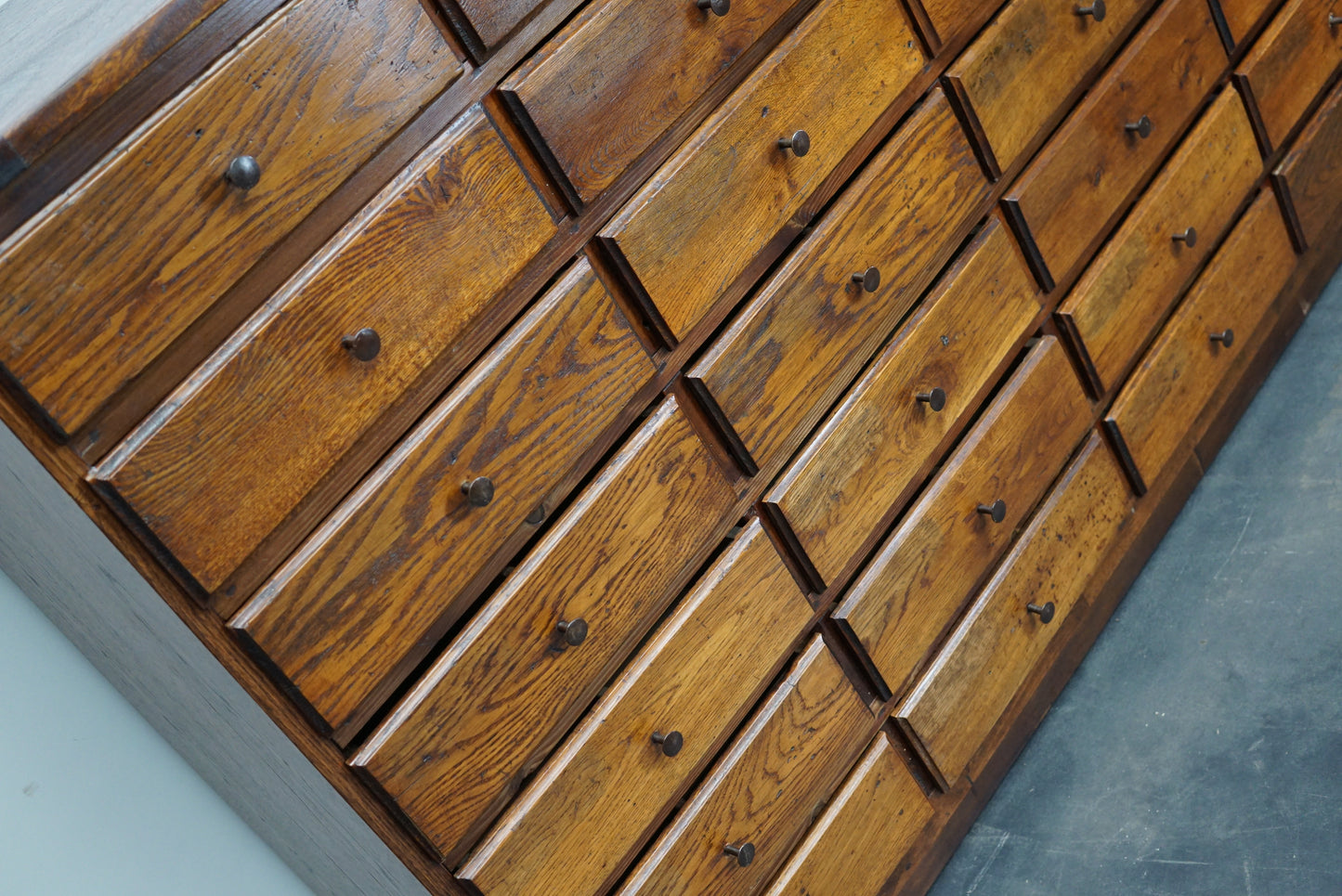 Very Large Antique French Oak Apothecary Cabinet, Early 20th Century