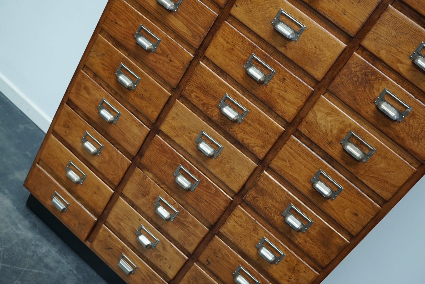 Dutch Beech Apothecary / Filing Cabinet, 1950s