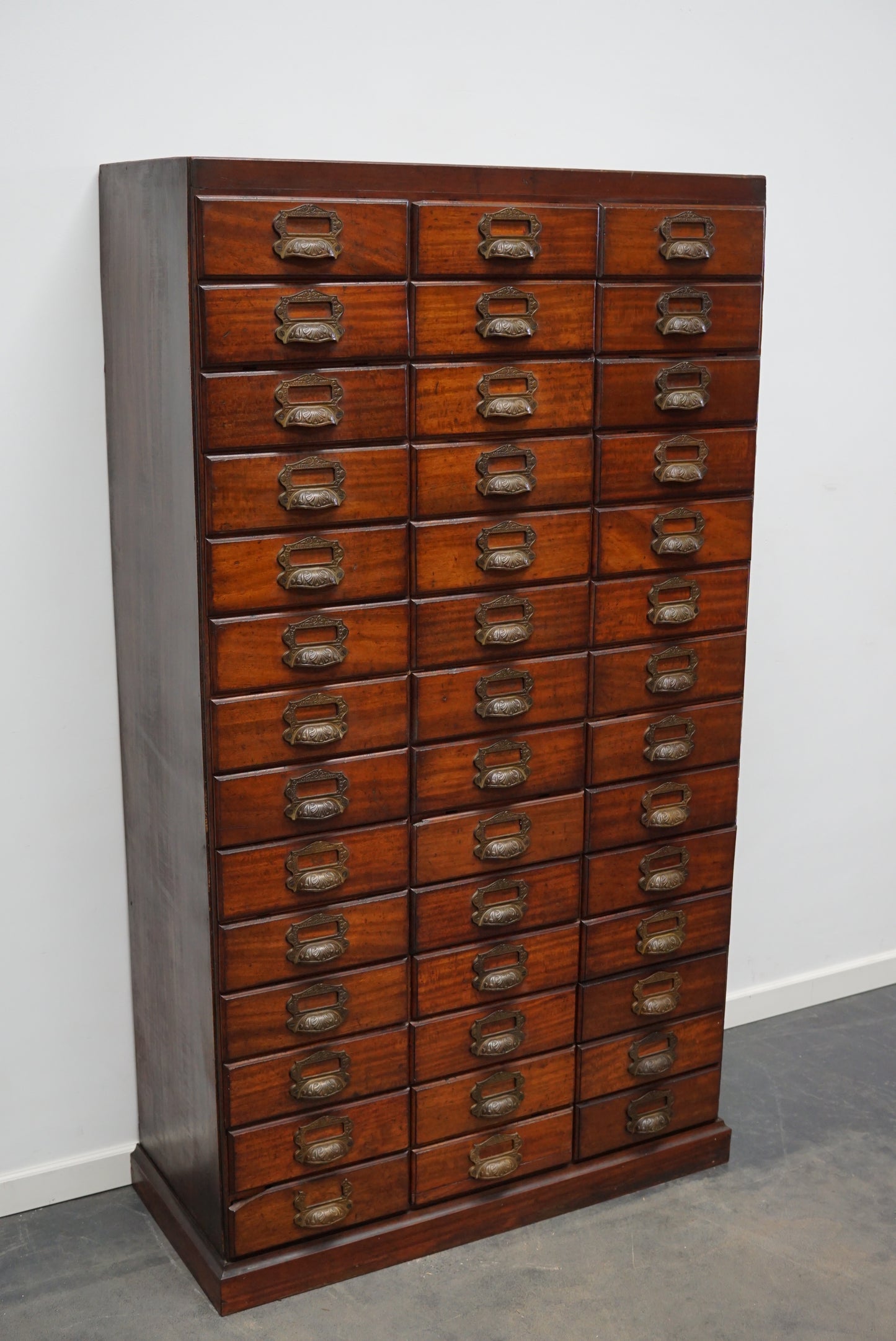 Antique French Mahogany Filing / Apothecary Cabinet by Chouanard, Ca 1900