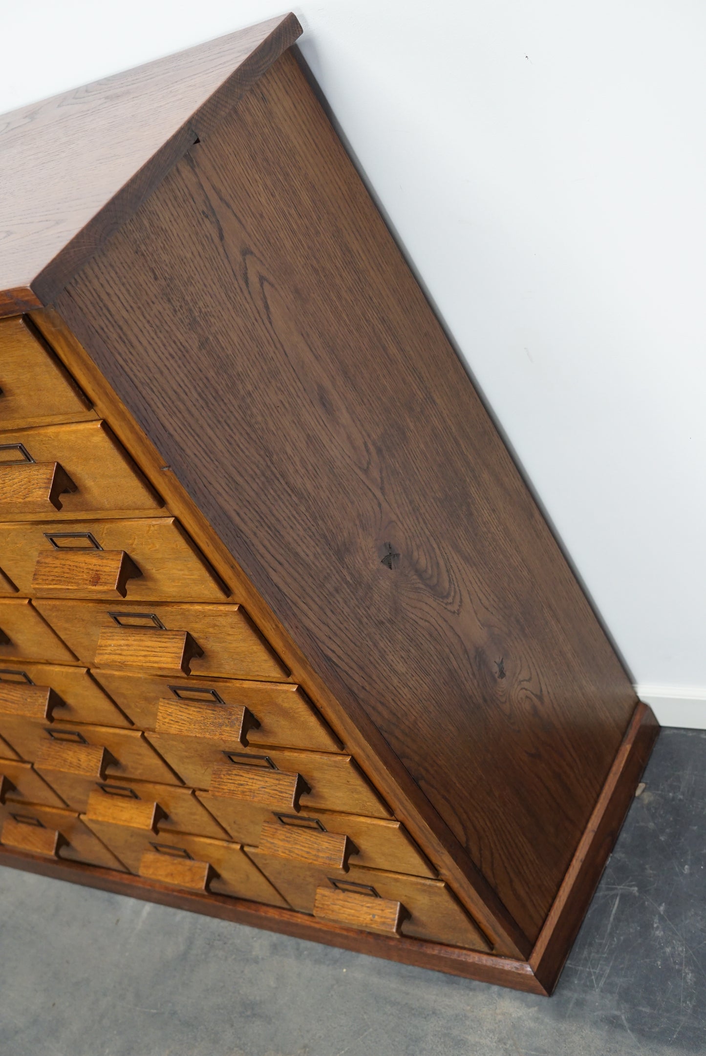 German Oak Apothecary Cabinet or Bank of Drawers, Mid-20th Century