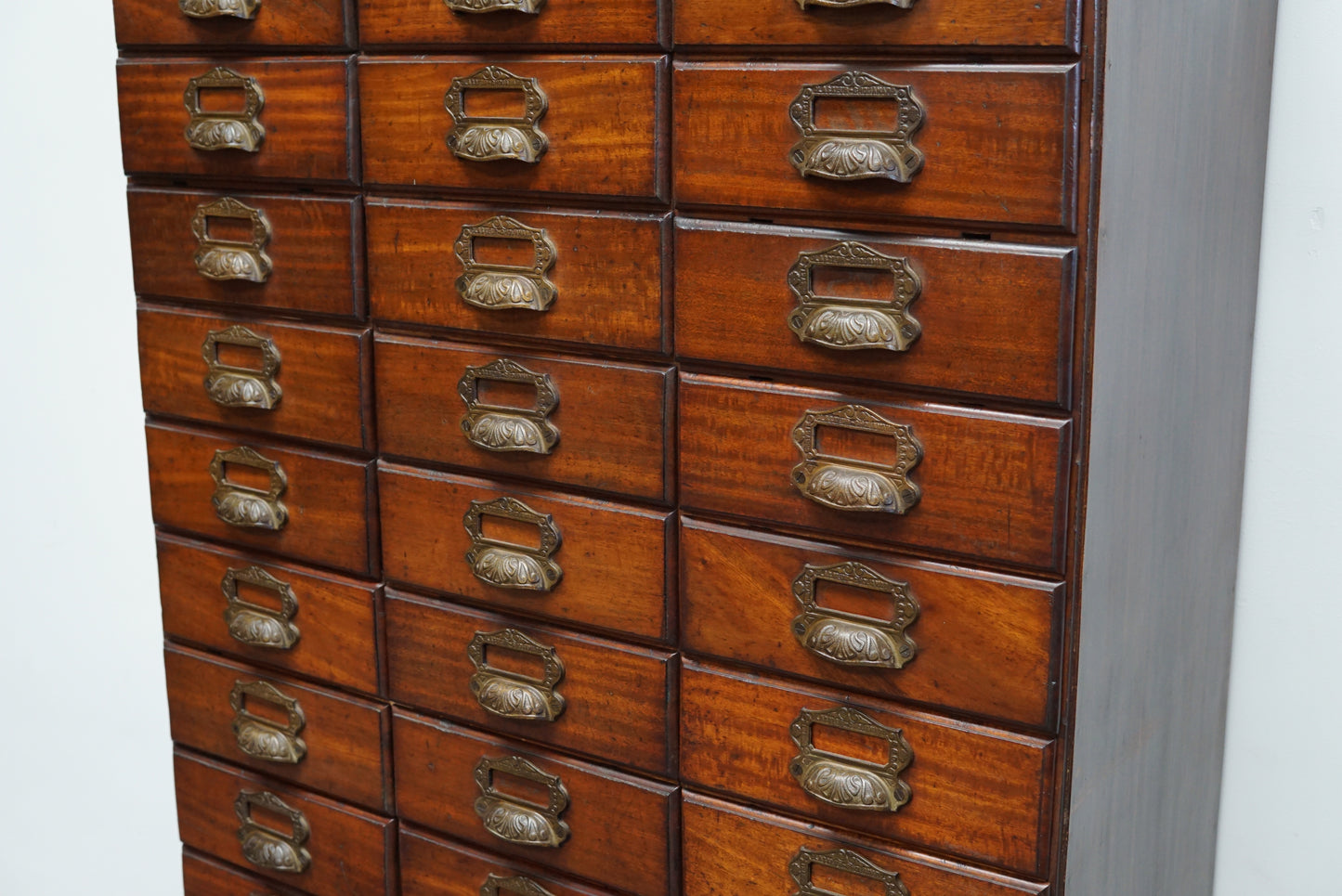 Antique French Mahogany Filing / Apothecary Cabinet by Chouanard, Ca 1900