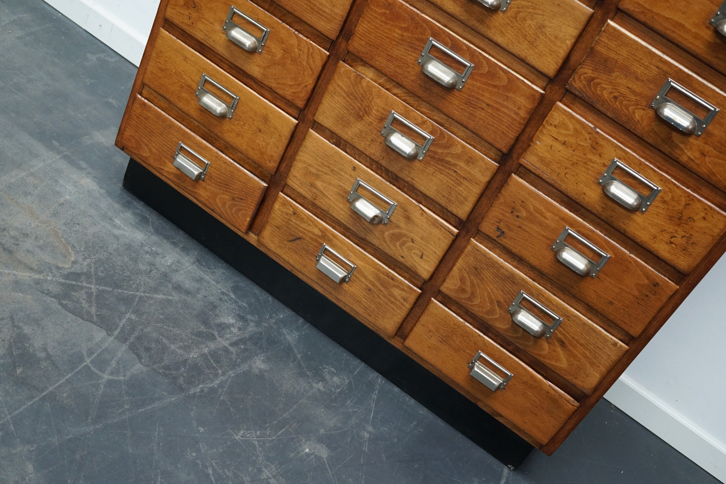 Dutch Beech Apothecary / Filing Cabinet, 1950s