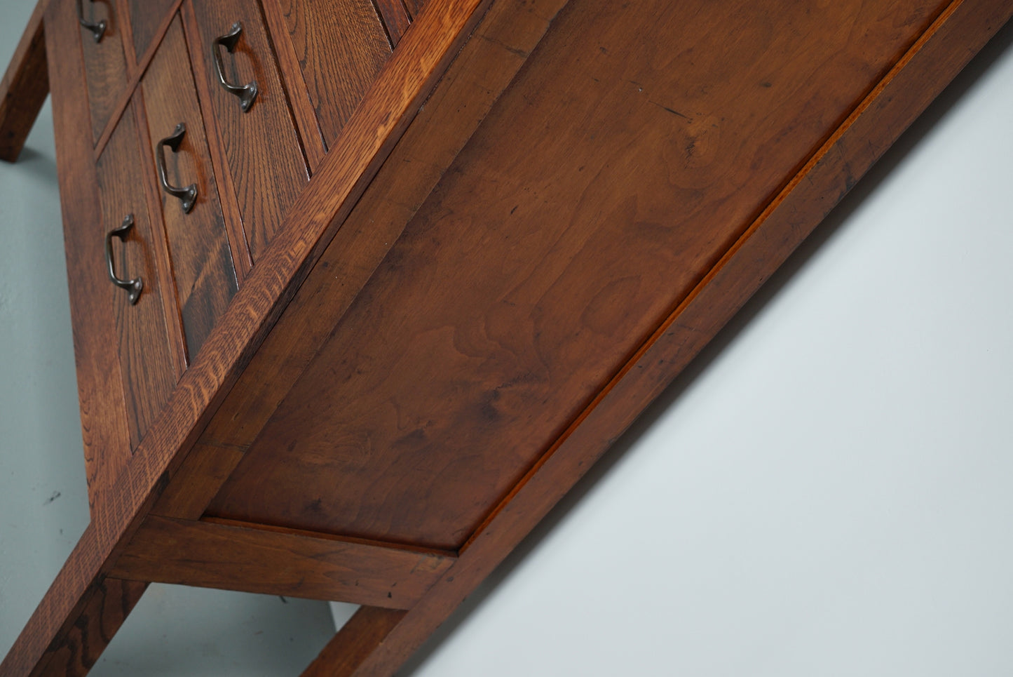 Dutch Oak & Beech Industrial Apothecary or Filing Cabinet, 1930s