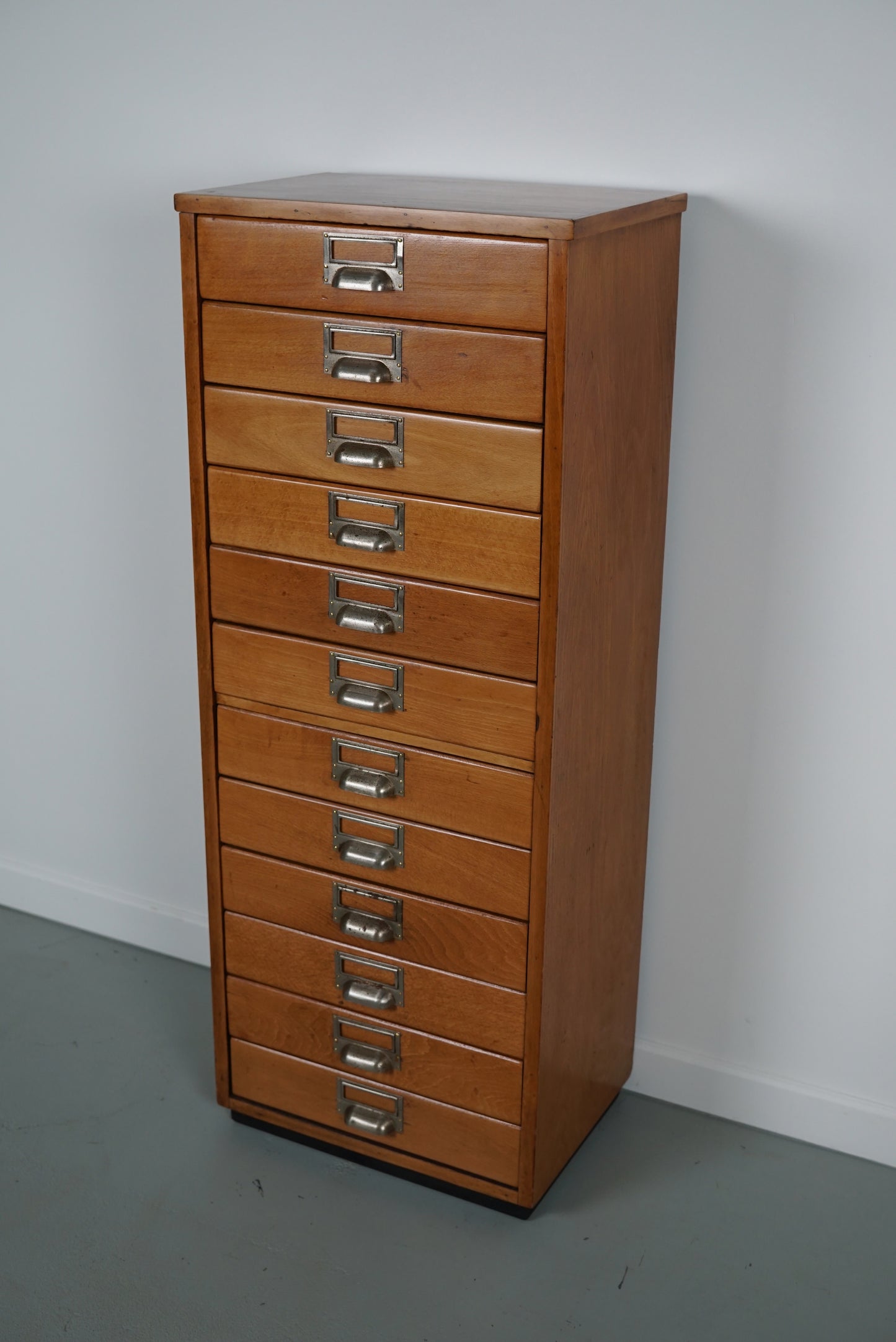 Small Dutch Beech Apothecary Cabinet, 1950s