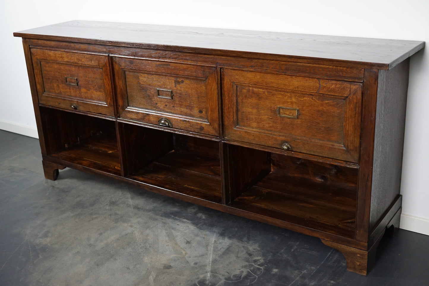 Antique French Oak Apothecary / Filing Cabinet Folding Doors, Early 20th Century