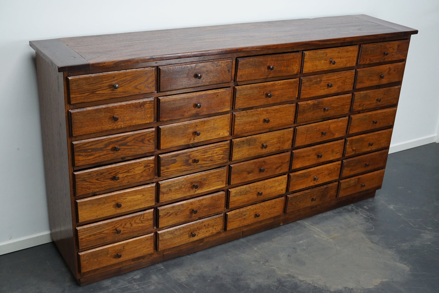 Very Large Antique French Oak Apothecary Cabinet, Early 20th Century