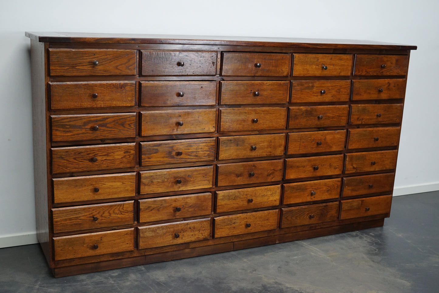 Very Large Antique French Oak Apothecary Cabinet, Early 20th Century